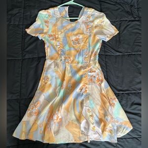 Zara pastel floral side button mini dress